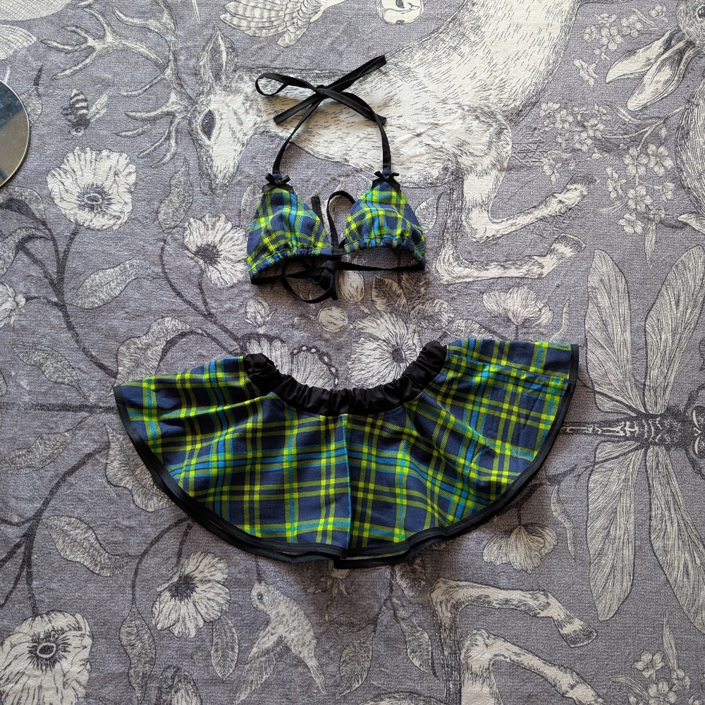 Plaid 2pc Skirt Set